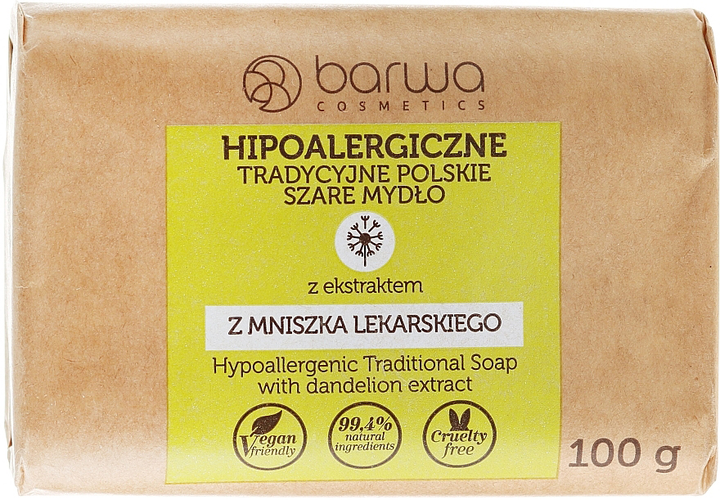 Тверде мило Barwa Cosmetics Hypoallergenic Soap With Dandelion Extract 100 г (5902305006112) - зображення 1