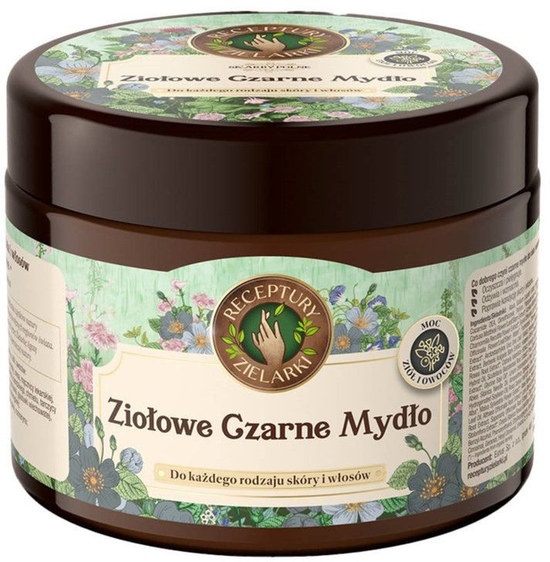 Ziołowe czarne mydło do mycia ciała i włosów Receptury Zielarki 300 ml (5903794194410) - obraz 1