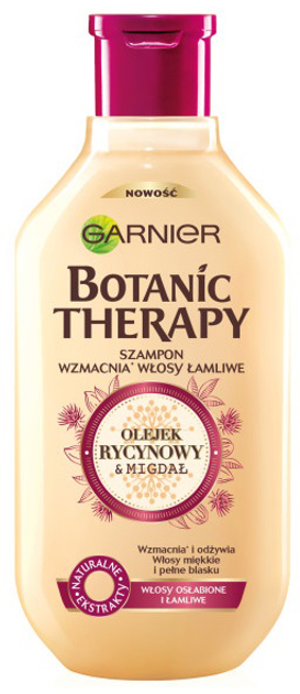 Szampon Garnier Botanic Therapy Olejek Rycynowy i Migdał do włosów osłabionych i łamliwych 400 ml (3600542096348) - obraz 1