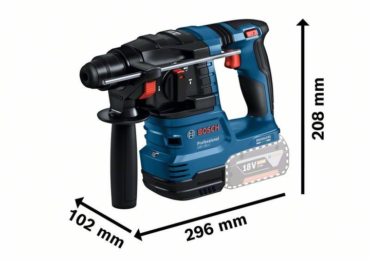 Аккумуляторный перфоратор Bosch Professional GBH 185-LI, 2 акб GBA 18V ...