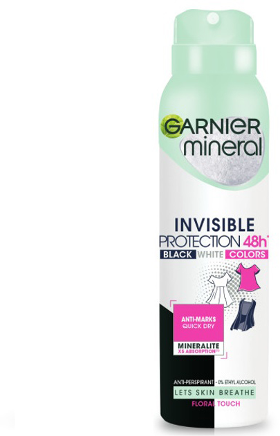 Antyperspirant Garnier Mineral Invisible Protection Floral spray 150 ml (3600542471077) - obraz 1