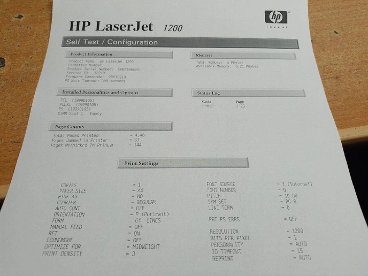 Принтер HP LaserJet 1200 / лазерная монохромная печать / 1200x1200 dpi / А4 / 14 стр./мин. / USB 2.0, LPT б/у - изображение 4