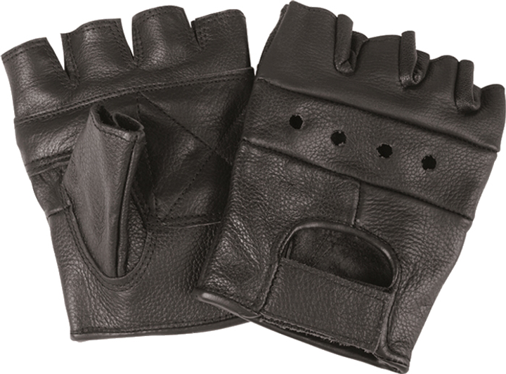 Перчатки кожаные без пальцев MIL-TEC 12517002 S Black (2000000048376) - изображение 1