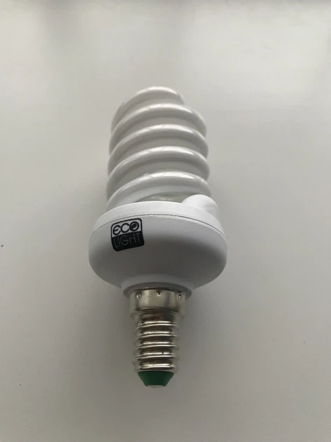 Енергозберігаюча лампа ECO LIGHT 20W 20Вт E14 4000К біле нейтральне денне світло art.00138 (комплект 10шт) - зображення 8