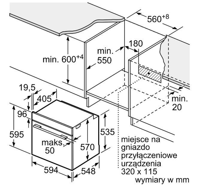 Piekarnik elektryczny Bosch Serie 4 HBA553BA0 - obraz 5