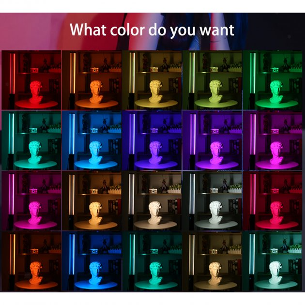 Лампа жезл с дефлектором для селфи Ring Light Stick RGB студийный свет для блогеров и фотографов 50 см - изображение 4