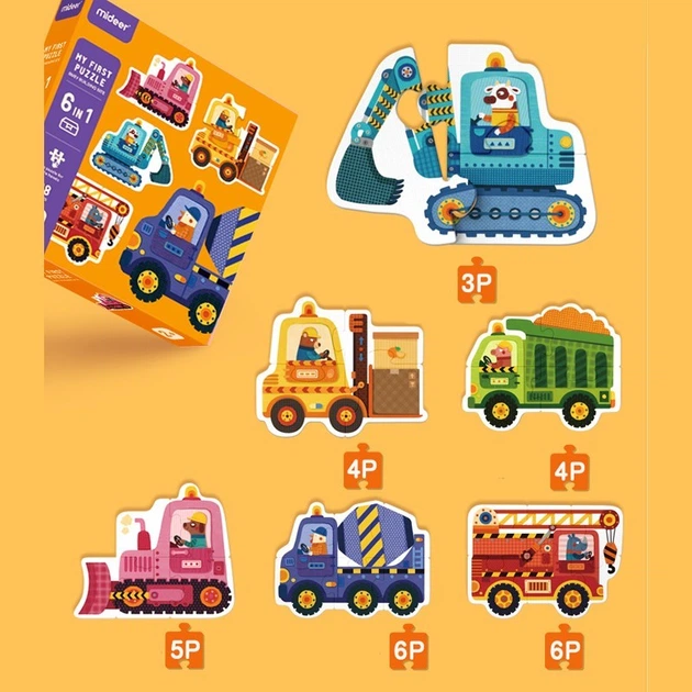 Мои первые пазлы "Busy building site" 6в1 від Mideer - изображение 2
