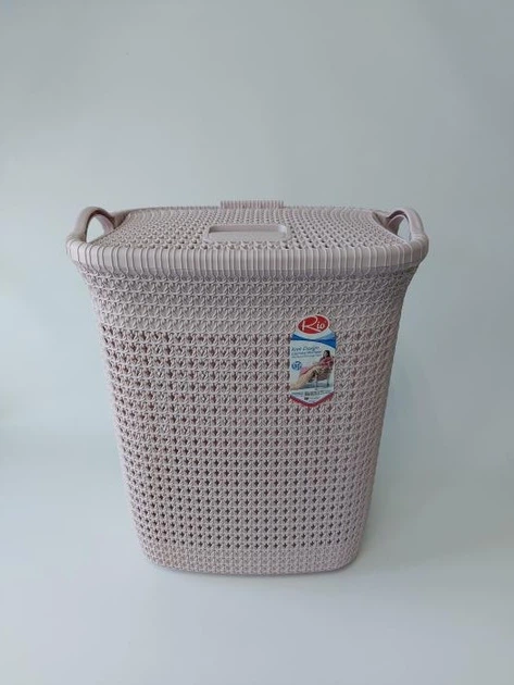 Корзина для белья пластиковая с крышкой "Вязка" 44 * 35 cm h 52 cm 52 литра 19809 - Фото 3 Корзина для белья пластиковая с крышкой "Вязка" 44 * 35 cm h 52 cm 52 литра 19809 - изображение 3