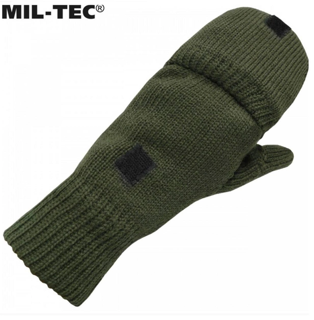 Перчатки варежки Mil-Tec зимние флис олива M рукавицы зеленые - изображение 2