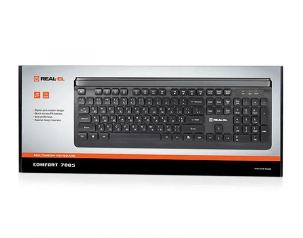 Клавіатура real-el Comfort 7085 Black usb uah - зображення 4