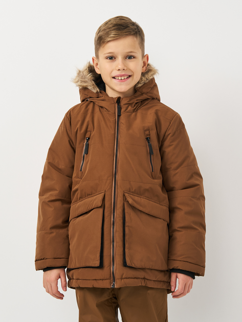 Акція на Куртка-парка зимова дитяча Coccodrillo Outerwear Boy Kids ZC3152105OBK-018 146 см Коричнева від Rozetka