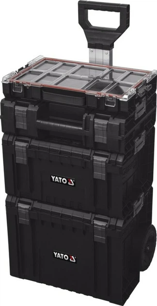 Ящики складені для інструментів YATO, 4 шт. 770х450х380 мм, на колесах, до модуля 35B23B41G28W S12 - Фото 1 Ящики складені для інструментів YATO, 4 шт. 770х450х380 мм, на колесах, до модуля 35B23B41G28W S12 - зображення 1
