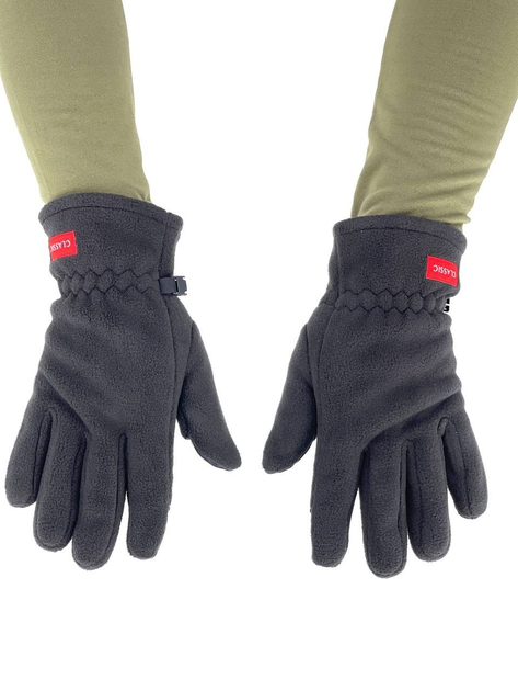 Тактичні зимові теплі рукавички з відкидними пальцями на флісі, багатоцільові рукавички L Чорні - зображення 1
