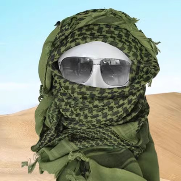 Тактический Баф, платок на шею, шарф-арафатка, шемаг, куфия 110см Black/Green - изображение 2