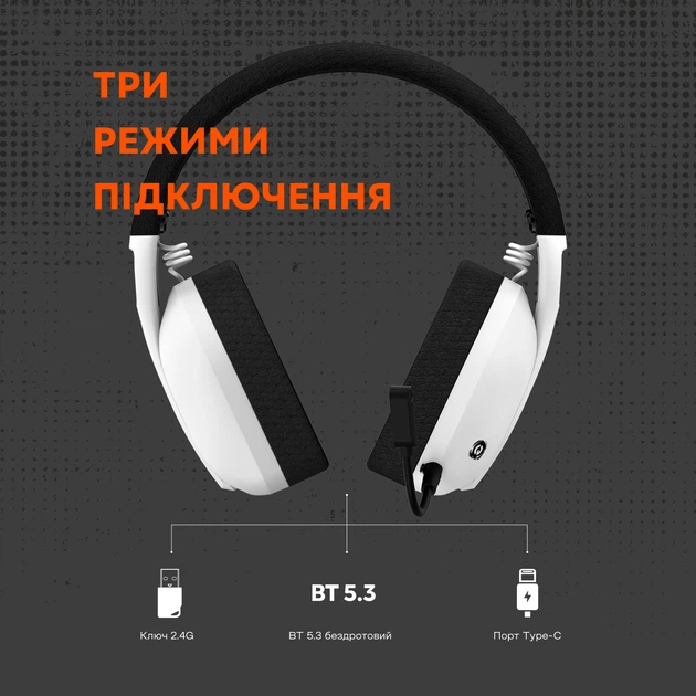 Навушники Canyon GH-13 Ego Wireless Gaming 7.1 White (CND-SGHS13W) - Фото 8 Навушники Canyon GH-13 Ego Wireless Gaming 7.1 White (CND-SGHS13W) - зображення 8