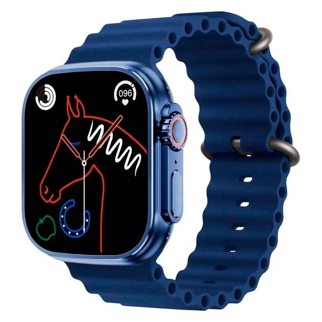 Смарт-часи XO M8 Pro бездротовий charging smart sports watch 1.96'49mm BT Call, Track, HeartRate, IP68 Синій - Фото 4 Смарт-часи XO M8 Pro бездротовий charging smart sports watch 1.96'49mm BT Call, Track, HeartRate, IP68 Синій - зображення 4