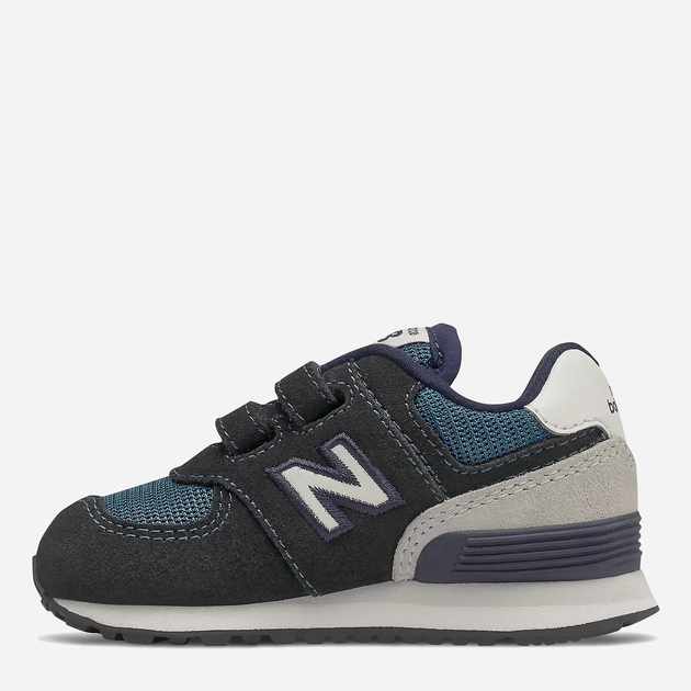 Дитячі шкіряні кросівки для хлопчика New Balance 574 IV574BD1 23 Чорні з темно-зеленим (195481365097) - зображення 3