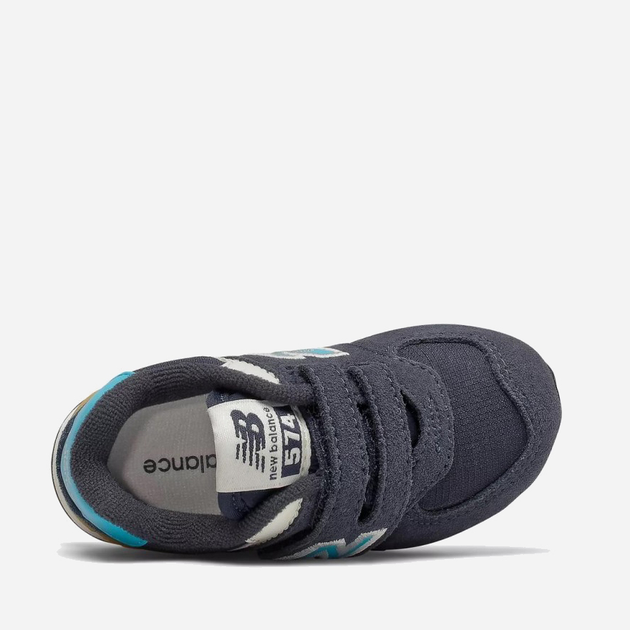 Дитячі шкіряні кросівки для хлопчика New Balance 574 IV574MS2 20 Темно-сині з блакитним (195173119236) - зображення 3