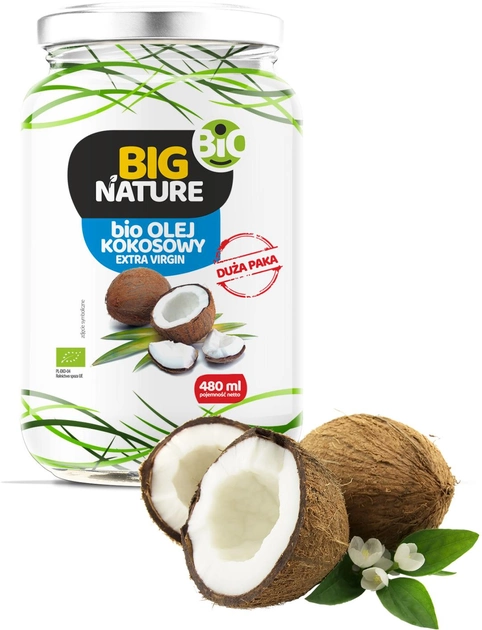 Olej kokosowy Big Nature Bio Extra Virgin 900 ml (5903293144121) - obraz 2
