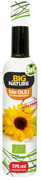 Olej słonecznikowy Big Nature Bio Tłoczony na zimno 375 ml (5903351621700) - obraz 1