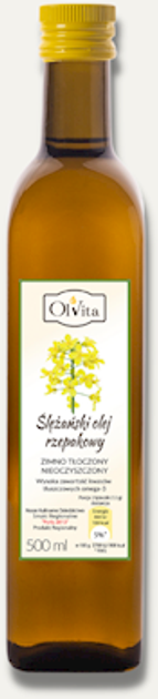 Ріпакова олія Olvita Холодного віджиму 500 мл (5907591923860) - зображення 2