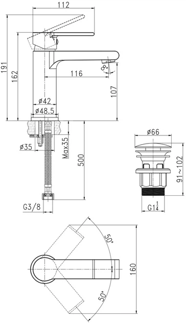 Смеситель для раковины CERSANIT Brasco S951-227 - изображение 8
