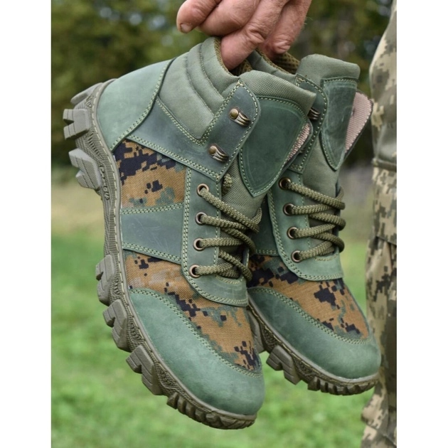 Демисезонные Берцы Тактические Ботинки Мужские Кожаные 48р (32 см) MSD-000061-RZ48 - изображение 1