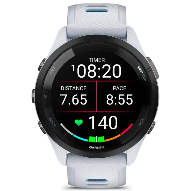 Смарт-годинник Garmin Forerunner 265 Black Bezel with Whitestone Case and Whitestone/Tidal Blue Silicone Band TS - зображення 3