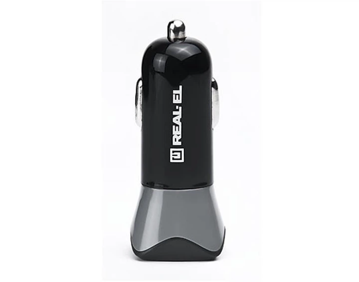 Автомобільний зарядний пристрій REAL-EL CA-30 QC3.0 (1USBx3A) Black/Grey - зображення 2
