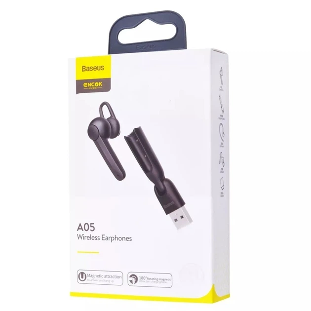 Bluetooth гарнитура Baseus Encok Vehicle-mounted Wireless Earphones A05 Black с шумоподавлением NGA05-01 KT-FF - изображение 5