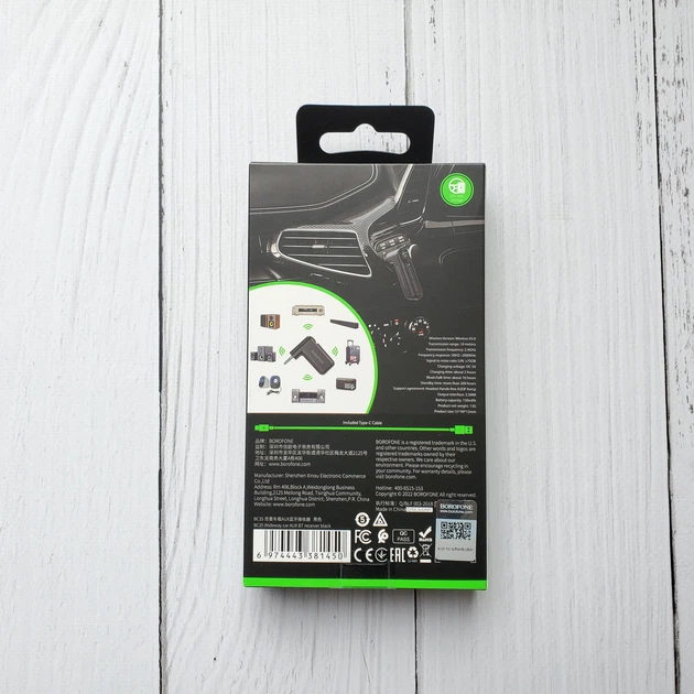 AUX модулятор Borofone BC35 Bluetooth ресивер / Receiver Чорний - зображення 2