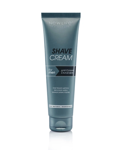 Крем для бритья с алое вера и экстрактами трав мужской 100 мл New life Shave cream for men. - Фото 1 Крем для бритья с алое вера и экстрактами трав мужской 100 мл New life Shave cream for men. - изображение 1