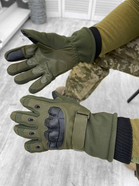 Тактичні зимові рукавички Tactical Gloves Olive XL - изображение 1