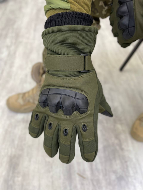 Тактичні зимові рукавички Tactical Gloves Olive XL - изображение 2