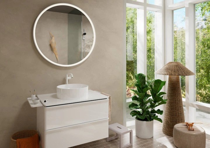 Смеситель для раковины высокий 240 Fine CoolStart Hansgrohe Tecturis S (цвет - белый матовый), без донного клапана 73372700 - изображение 2
