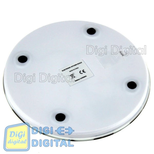 Весы кухонные электронные круглые XY-8033 15кг/1г стекло поверхность черный белый квадрат - изображение 4