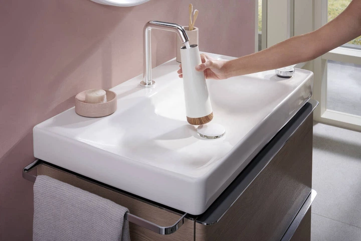 Змішувач для раковини 150 CoolStart на 2 отвори Hansgrohe Tecturis S (колір - хром), з донним клапаном 73353000 - Фото 2 Змішувач для раковини 150 CoolStart на 2 отвори Hansgrohe Tecturis S (колір - хром), з донним клапаном 73353000 - зображення 2