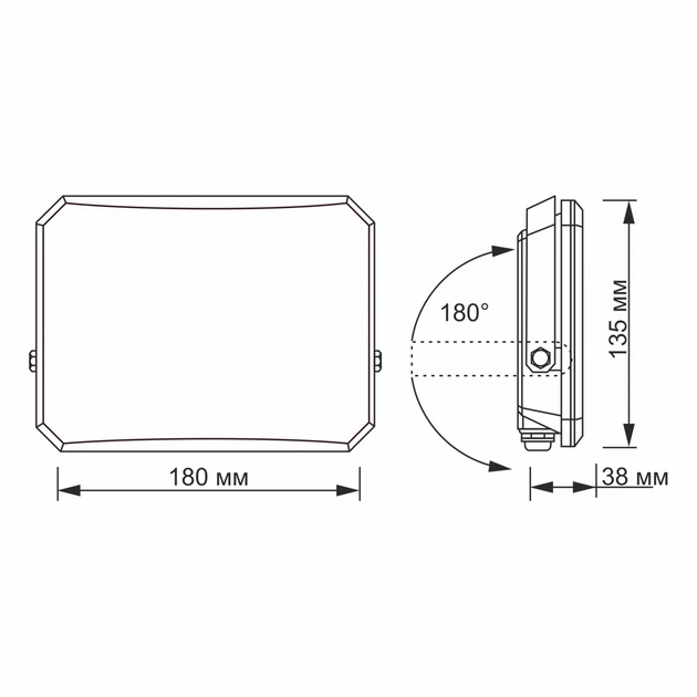LED прожектор VIDEX F3 50W 5000K 220V Black (VLE-F3-0505) - зображення 2