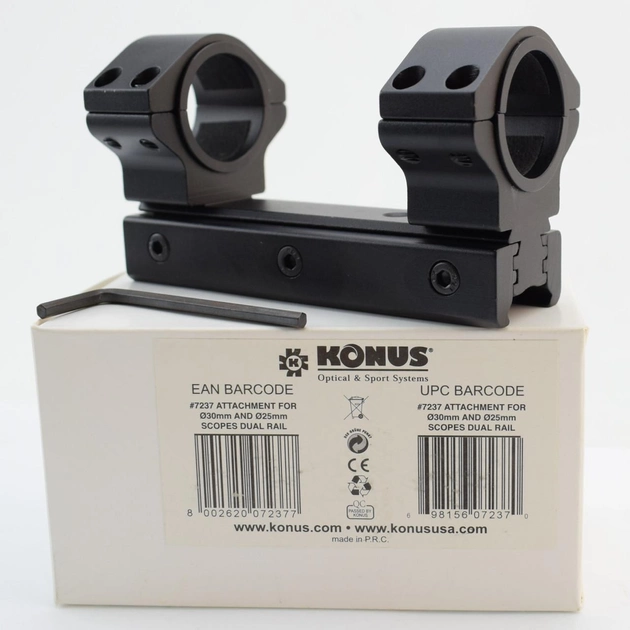 Моноблок Konus для оптики 25-30 мм, універсальний 11-21 мм - зображення 1