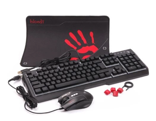 Комплект дротовий A4-Tech Bloody B1700 USB Black (клавіатура + мишка + килимок) - Фото 6 Комплект дротовий A4-Tech Bloody B1700 USB Black (клавіатура + мишка + килимок) - зображення 6