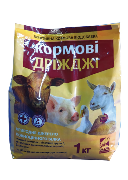 Кормова добавка Дріжджі кормові O.L.KAR. для сільськогосподарських тварин 1 кг - Фото 1 Кормова добавка Дріжджі кормові O.L.KAR. для сільськогосподарських тварин 1 кг - зображення 1