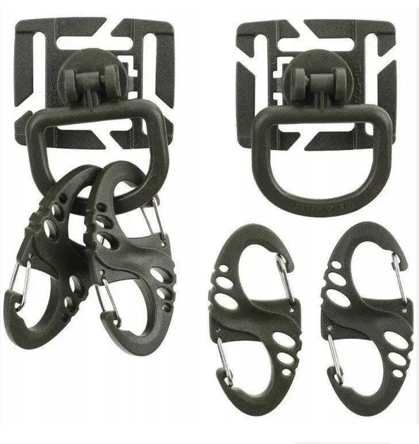 Комплект карабинов олива с D-образным кольцом - изображение 2