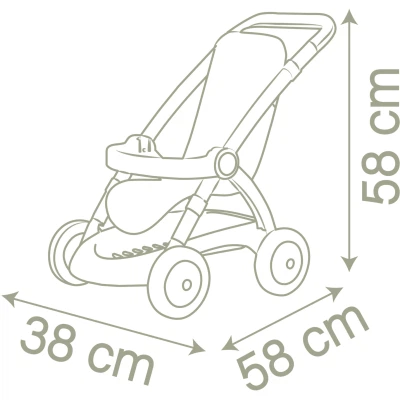 Коляска для ляльок Smoby Baby Nurse Прогулянка з кошиком Рожева пудра (254018) - зображення 5
