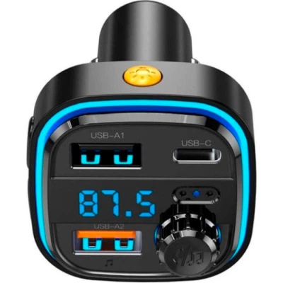 FM модулятор XO BCC08 автомобільний зарядний пристрій MP3/PD/2USB/3,1A Чорни (XO-BCC08) - изображение 6