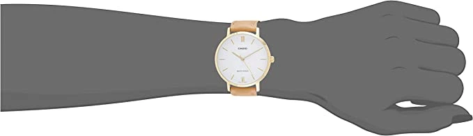 Женские часы Casio LTP-VT01GL-7B Белые со светло-коричневым Кожаный ремешок - изображение 4