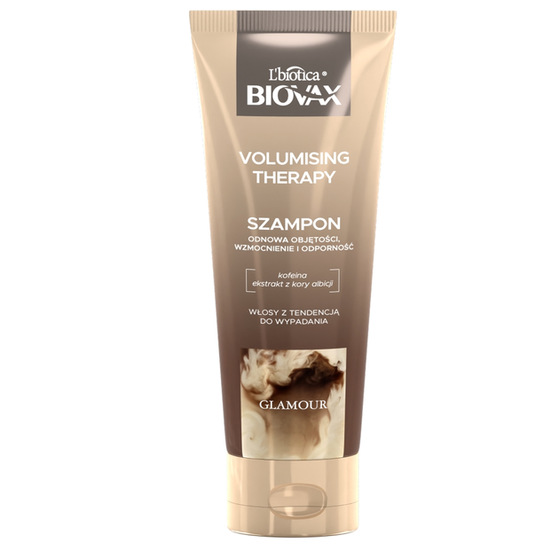 Szampon do włosów BIOVAX Glamour Volumising Therapy z kofeiną 200 ml (5900116090467) - obraz 1