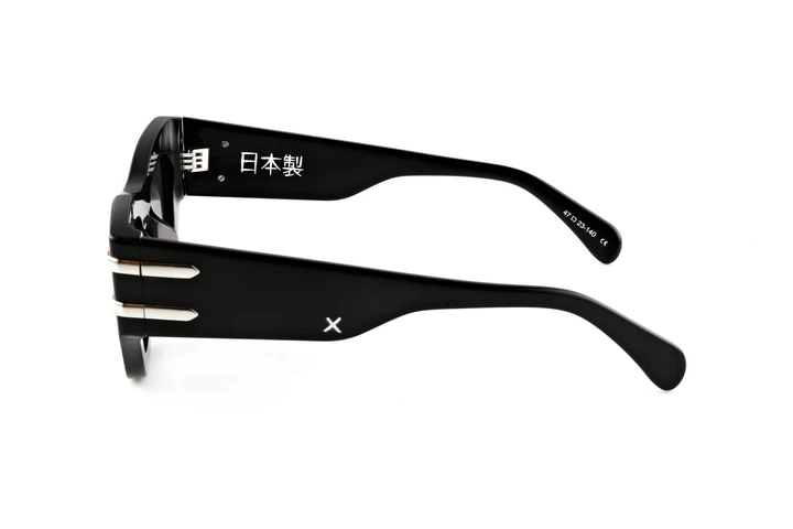 Крафтовые сонцезащитные очки из итальянского ацетата Oscar&Frank MADE IN JAPAN GLOSS BLACK - изображение 3