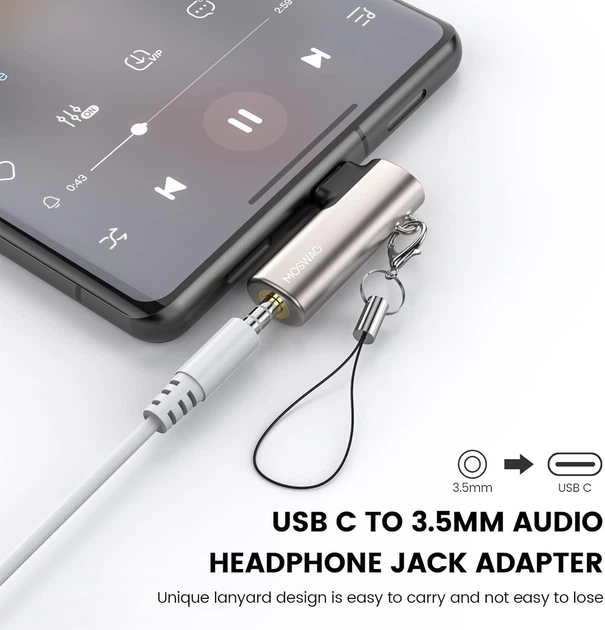 Адаптер MOSWAG USB Type C на 3.5мм silver - зображення 3
