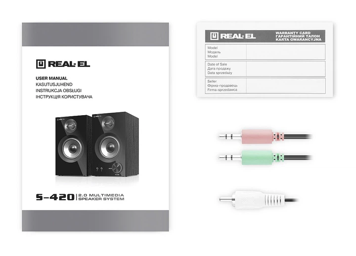 Колонки 2.0 REAL-EL S-420 Refurbished (28Вт, Bluetooth) - Фото 9 Колонки 2.0 REAL-EL S-420 Refurbished (28Вт, Bluetooth) - изображение 9