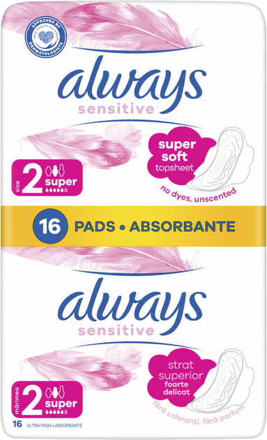 Wkładki higieniczne Always Ultra Sensitive Super Plus (Rozmiar 2) 16 szt (4015400214038) - obraz 1